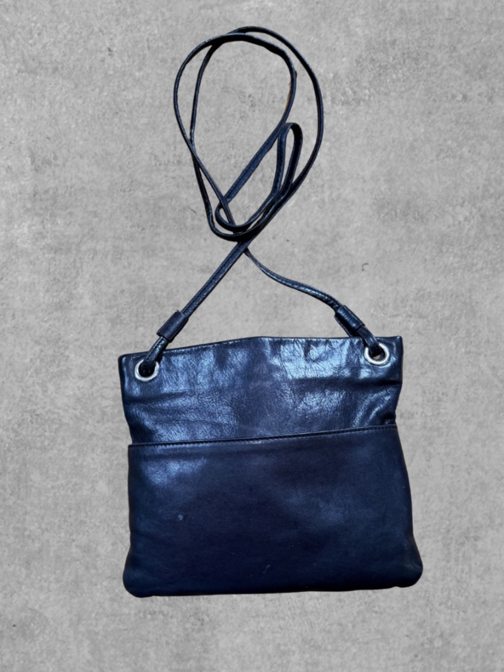 Anthropologie Margot Black Leather Crossbody Bag Minimal Soft Slouchy